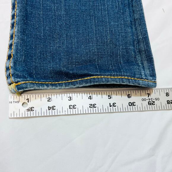 True Religion Joey Super Flared Jeans Women 27W x 30L Twisted Seam Thick Stitch - Picture 12 of 12